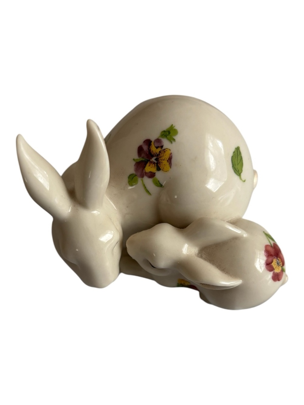 Lenox Ceramic Floral Bunny Figurine - Cream Decorative Sculpture